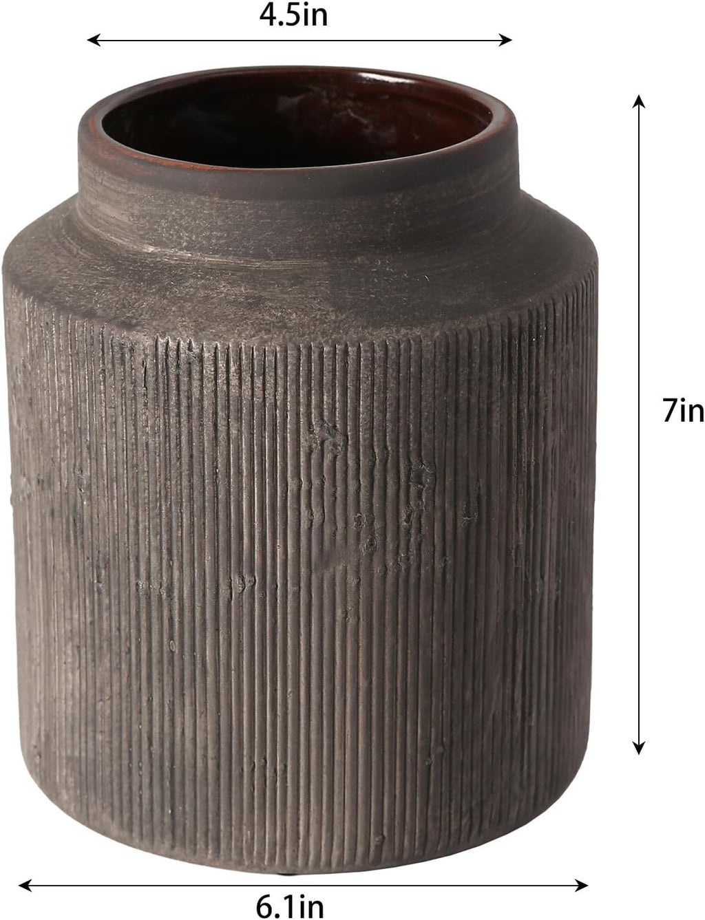 Rustic Vases for Home Decor. Ceramic Vase for Dining Table Decor. Terracotta Decorative Vase 6.1IN. ZSHLXM