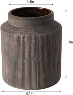 Rustic Vases for Home Decor. Ceramic Vase for Dining Table Decor. Terracotta Decorative Vase 6.1IN. ZSHLXM