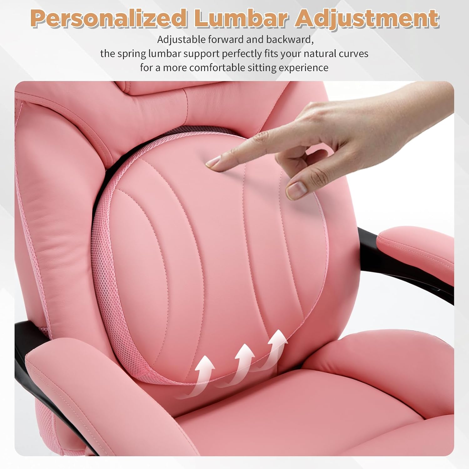 Comfy Reclining Office Chair with Footrest for Women Wide Seat Big Tall Computer Gaming Chair, 500lb Plus Size Ergonomic Recliner Office Desk Chair with Leg Rest, Pink