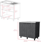 Utility Sink Cabinet Burwood, Kitchen, Smokey Oak