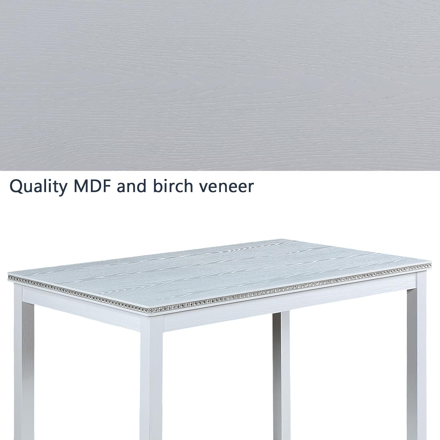 LUMISOL Dining Table for 4-6 People, Wooden Dining Rectangular Table, Kitchen Table for Small Space, Not Included Chairs, White