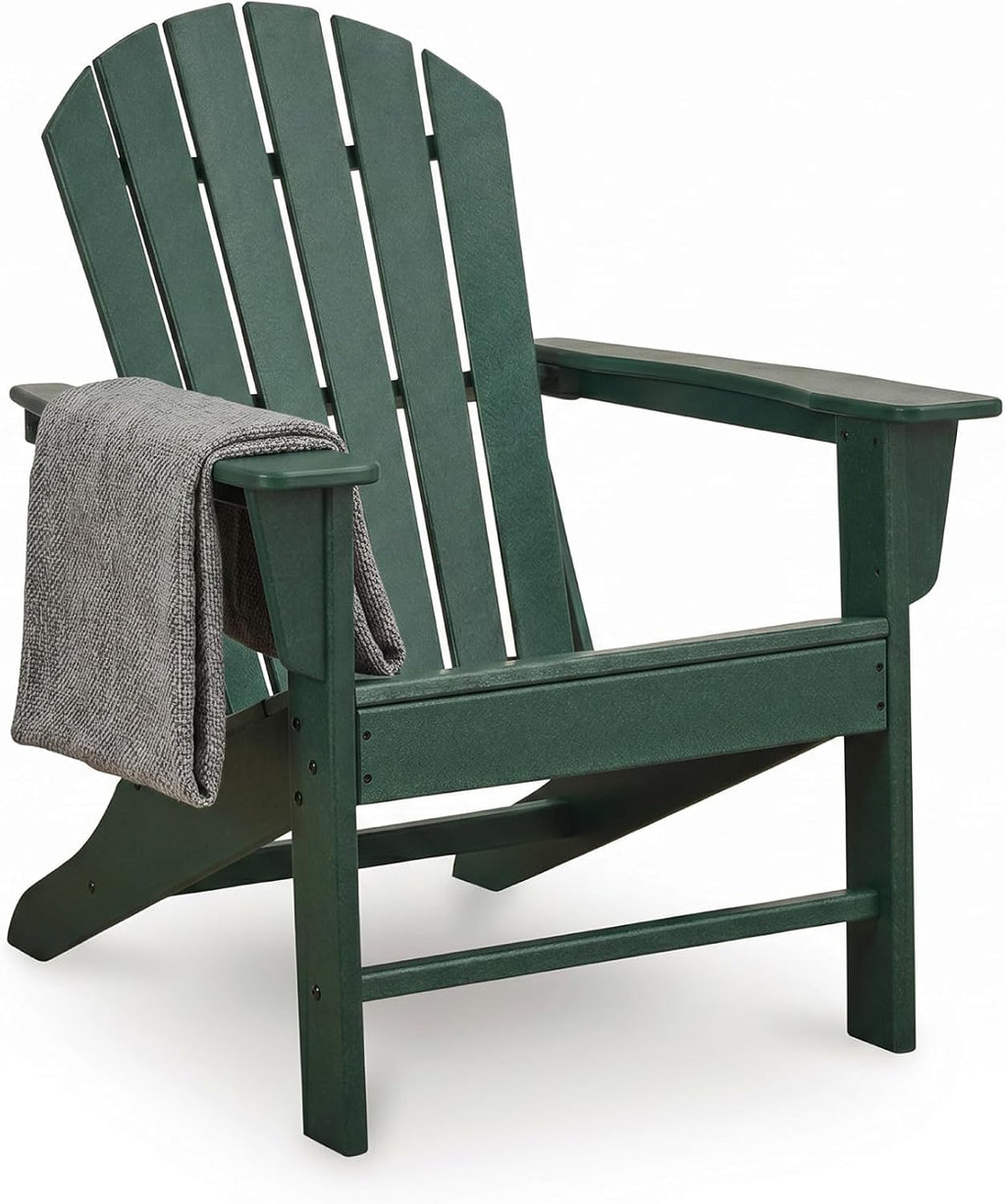 Signature Design by Ashley Karson City Green Adirondack Chair, Durable Weather Resistant HDPE, 36 Lbs Frame, Outdoor Patio Seating
