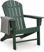 Signature Design by Ashley Karson City Green Adirondack Chair, Durable Weather Resistant HDPE, 36 Lbs Frame, Outdoor Patio Seating