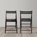 Casual Home Wooden Folding Chairs 2-Pcs Set - Espresso