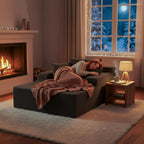 Sytopia Chaise Lounge with Armrests, Oversized Sofa Bed with 3 Pillows, Cozy Couch, Sleeper Reading Chair for Living Room Bedroom, Floor Sofa Corduroy, Furniture Sala, Volcanic Ash