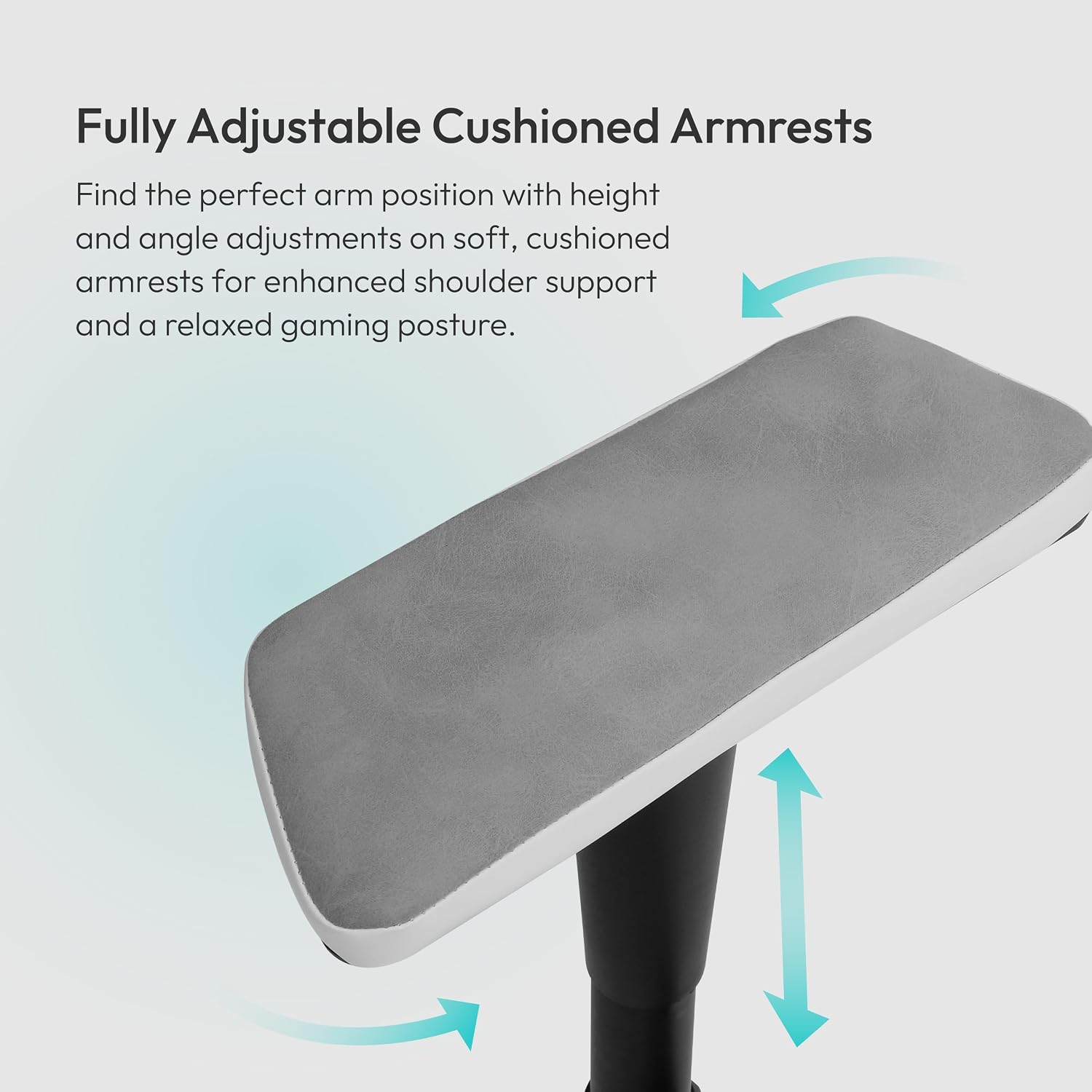 ThunderX3 EAZE Gaming Chair, for Adults Ergonomic Office Chair, High Back Desk Chair, Synchronous Tilt, Memory Foam Lumbar Support, Neck Pillow, Adjustable Soft Armrest, Fabric, Loft Light Grey