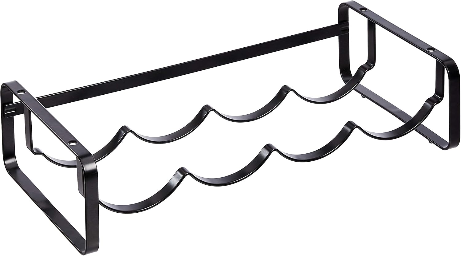 Amazon Basics Tabletop Stackable 4-Bottle Metal Wine Rack, Wine Storage, Space Saving, No Assembly Required, 3.74"D x 15.75"W x 7.87"H, Black