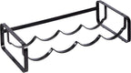 Amazon Basics Tabletop Stackable 4-Bottle Metal Wine Rack, Wine Storage, Space Saving, No Assembly Required, 3.74"D x 15.75"W x 7.87"H, Black