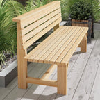 Patio Benches for Outdoors Park Chair Outdoor Bench Seat Solid Wood Back Simple Garden Benches for Outdoors