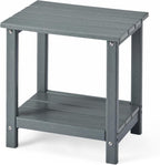 Amazon Basics Outdoor Side Table with Lower Shelf, Weather-Resistant Stainless Steel, 41.91cm x 32cm x 41.91cm, Grey, 1-Pack