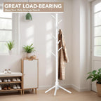 Hupmad Wooden Tree Coat Rack Stand,Sturdy Freestanding Coat Rack with 8 Hooks,3 Adjustable Height for Child Adult,Wood Coat Stand Tree Fits Entryway Bedroom Office for Bags,Hats, 2 Pack