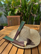 Multipack Exotic Jungle Green Folding Hand Fan, Set of 2, Bali Style
