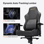 Anda Seat Phantom 4 Pro PVC Leather Gaming Chairs for Adults - Large Wide Seat Gamer Chair with Dynamic Lumbar Support, Ergonomic Video Game Seats with Magnetic Headrest - 3D Armrests, Royal Black
