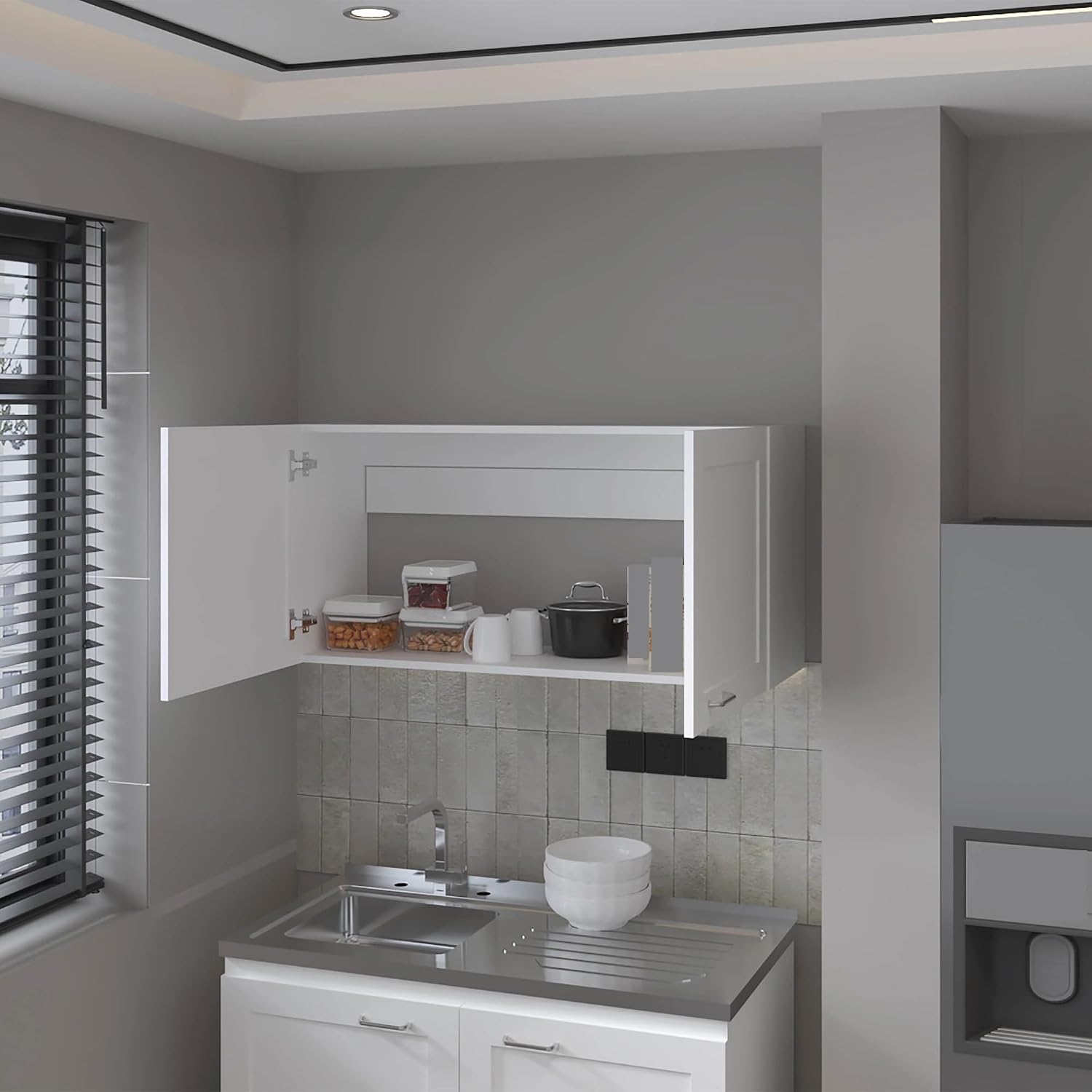 Closet Wall Cabinet with 2 Doors, Storage Pantry Cabinet for Kitchen Hallway Living Room,for Kitchen Home