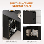 IDEALHOUSE Folding Dining Table with Storage, Folding Kitchen Table with Drawers, Apartments, Small Spaces