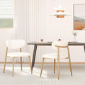 MALOL Dining Chairs Set of 2, Upholstered Dining Room Chairs with Metal Legs and Anti Slip Pads, Curved Back Kitchen Chair for Home and Restaurant Use, Beige