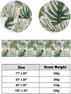 Green Monstera Deliciosa Bed Runner Scarf Cal King Size, Summer Botanical Tropical Vintage Luxury Bed Throw Runners & Scarves for Twin Full Queen King Foot of Beds, Bedroom Decoration, 102"x20"