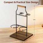 Desktop Wine Rack, 2-Bottle Holder with Dual Glass Holder, Wine Storage Racks, Suitable for Various Home Decor Styles, Ideal for Home, Bar, Couple Gathering, Wine Cabinet, and Dining Room, Black