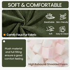 EBENCHICO Giant Bean Bag Chair with Lumbar Pillow & Armrests, Oversized Green Faux Fur Bean Bag Couch with Filler for Adults, Floor Reading Chair for Living Room Bedroom