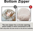 LPMOERA Stuffed Animal Storage Bean Bag Chair Cover (No Filler) For Kids and Adults.Soft Stuffable Bean Bag For Organizing Children Plush Toys or Memory Foam Caramel S for Kids