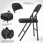 GarveeHome 2 Pack Folding Chairs with Padded Cushions, Padded Foldable Chair Hold Up to 350 LB, Portable Black Folding Chair Suitable for Dining Room, Home Office, Indoor and Outdoor Events