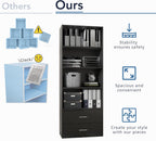 Homes: Inside + Out Apexa 3-Cube Storage Organizer Shelves, Stackable Wood Bookcase Fits Cubby Bins for Organization, Dorm Teen Room Decor & Home Office, White