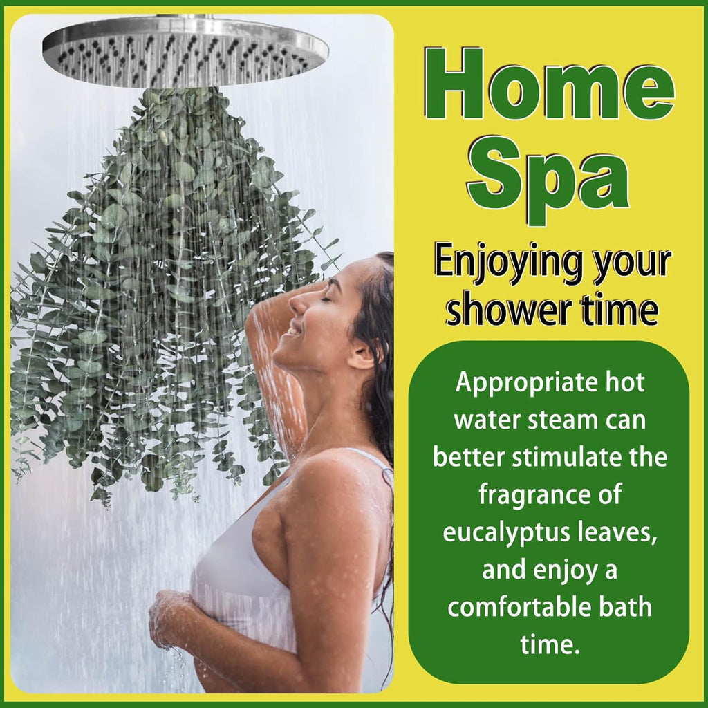 11 PCS Real Dried Eucalyptus Stem for Shower & Bathroom Decor - 17'' Large Natural Fresh Eucalyptus Leaves Hanging Plants, Shower Stuff Green Home Vase Decor, DIY