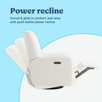 Graco Bellwood Power Recliner Swivel Glider (Ivory Boucle) – Electronic Power Recliner for Nursery, Includes Dual-USB Charging Port for USB-A & USB-C, Glider Rocking Chair with Full Recline