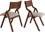 Ball & Cast Folding Dining Chairs Set of 2,Portable Kitchen Chairs with Padded Cushions,Ergonomical Design,Foldable Wood Dining Chairs for Dining Room,Restaurant,Kitchen,Office,Indoor,Taupe+Walnut