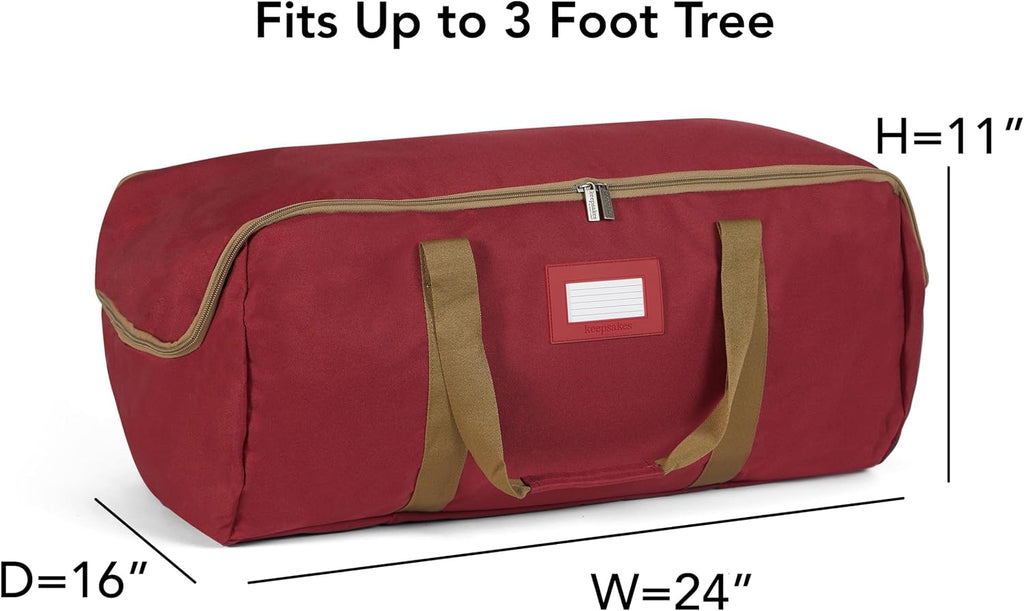 Covermates Keepsakes Garland Duffle Bag - Durable Polyester, Reinforced Handles, Fits up to 25 Foot Garland Depending on Thickness - Holiday Storage, Red