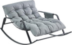 Extra Wide Upholstered Glider Rocking Recliner Chair, Modern Accent Chair with Technical Leather & Boucle Fabric for Living Room, Nursery & Bedroom