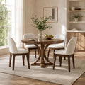 MALOL Wooden Dining Chairs Set of 4, Upholstered Kitchen & Dining Room Chairs with Thickened Wooden Legs, Farmhouse Side Chairs, Beige