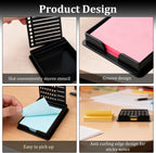 Sticky Note Stencil and Holder with 5 Templates, Reusable 3"x3" Template Compatible with Post It Notes for Office and Home