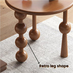 Creative Design Small Coffee Table Wood Round Side Table Retro Style 3-Legged Stable Practical End Table for Living Room Home Lightweight(Black)