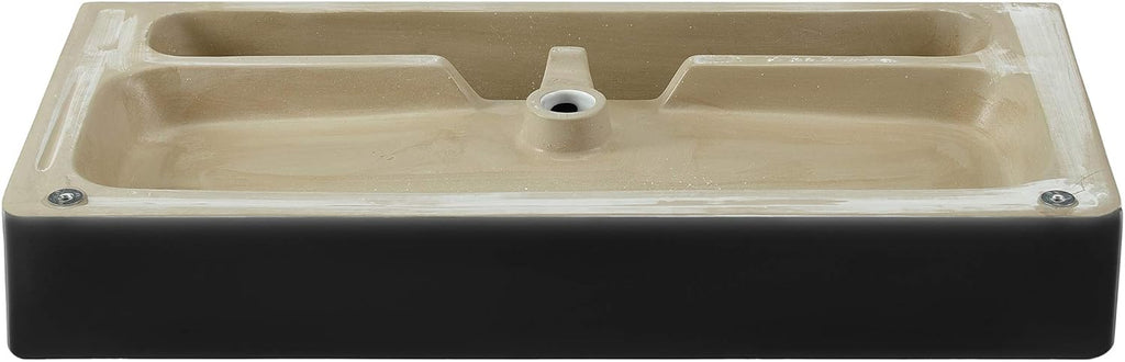 Carre 36" Ceramic Console Sink Matte Black Basin Brushed Gold Legs