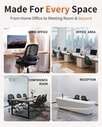 Ergonomic Mesh Office Chair with Flip-Up Arms, Adjustable Height, Breathable Mesh Back & Thick Cushion Seat, 360° Swivel Rolling Computer Desk Chair, BIFMA Certified, Supports 300 lbs (Black)
