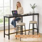 FDW 71” Bar Table, Bar Height Pub Table with Sturdy Legs & Adjustable Foot Pads, Counter Height Dining Table for Bar, Pub, Kitchen, Dining Room, Coffee Shop – Black