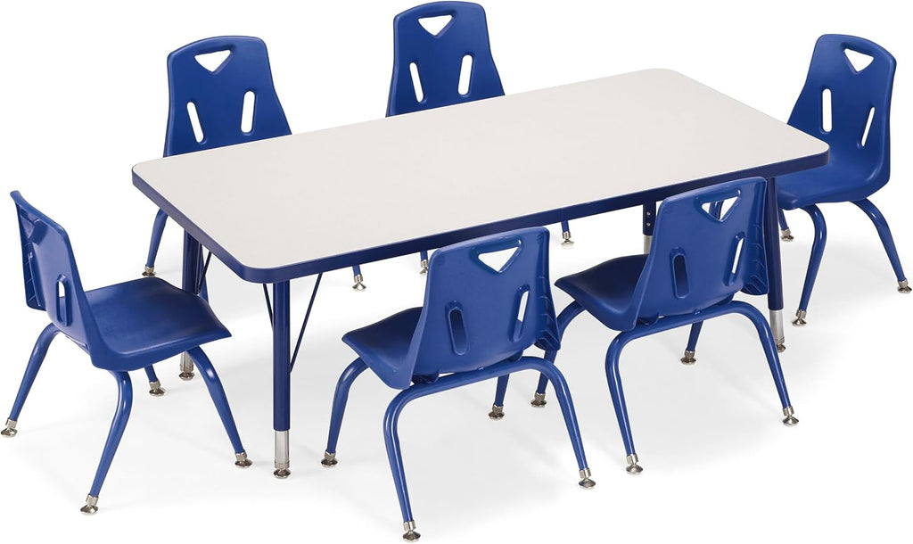 Jonti-Craft Berries 8124JC1003 Stacking Chair with Powder-Coated Legs, 14" Height, Blue