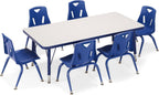 Jonti-Craft Berries 8124JC1003 Stacking Chair with Powder-Coated Legs, 14" Height, Blue