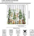 Woodland Curtains Nursery Wildlife Theme, Rustic Watercolor Forest Animal Hedgehog, Rabbit, Fox, and Deer Print, Blackout Window Drapes for Baby Girls Boys Bedroom Living Room, 2 Panels W42xL45 Inch