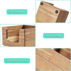 Bivvclaz Acacia Wood Sticky Note Holder, 3 x 3 Inch Post It Note Dispenser for Office Desk Accessories, Self Stick Note Pad Holder, Memo Pad Holder Dispenser Organizer for School Office Desk Supplies
