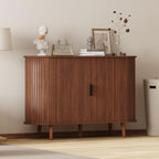 47" Buffet Cabinet,Sideboard Buffet Cabinet with Storage,Sideboard Console Table with Sliding Door & Adjustable Shelf,Curved Edge Sideboard Cabinet for Living Room, Kitchen(Walnut)