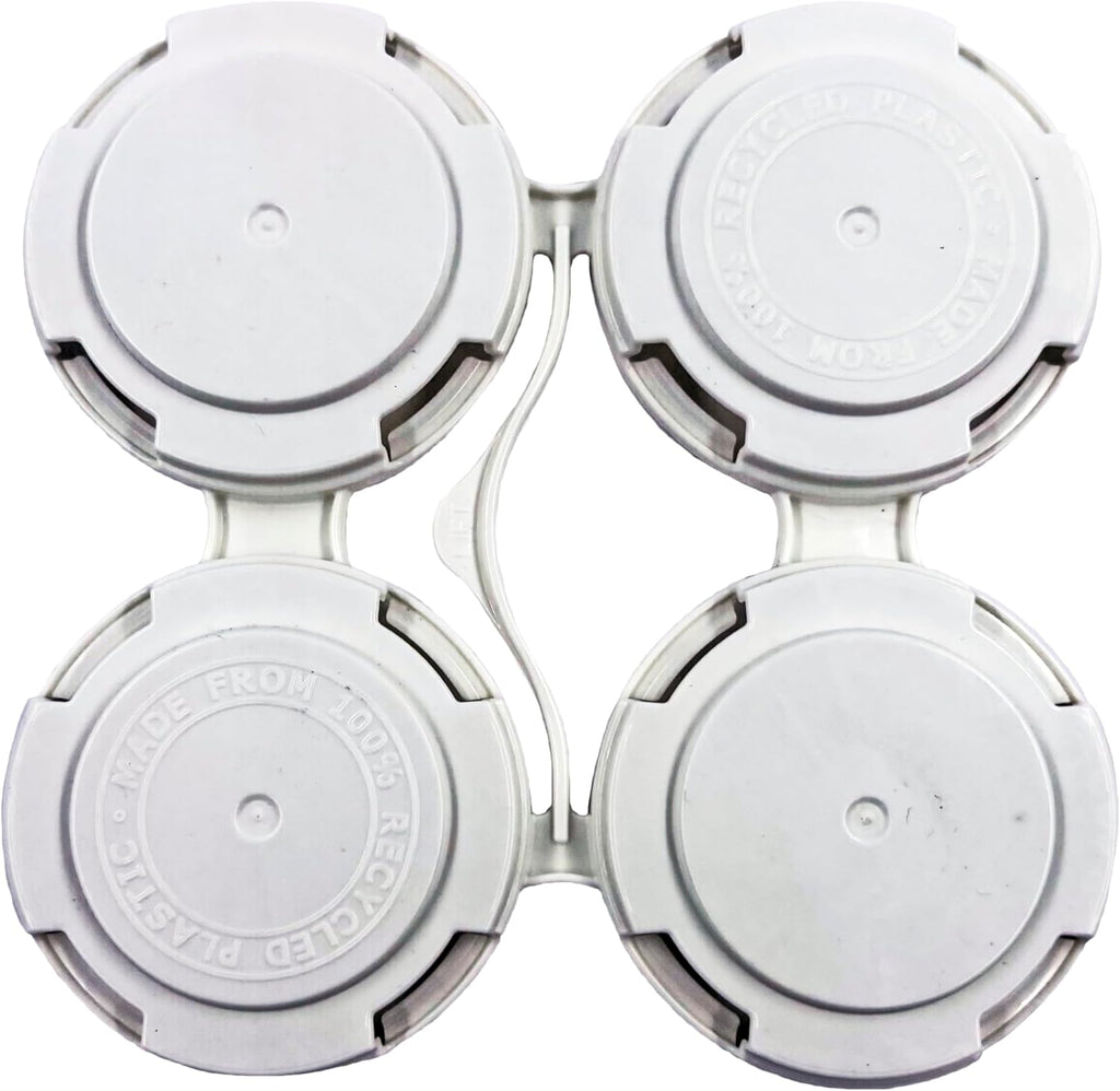 Reusable White Can Holder Carrier, Four Can, Pack of 20 | Snap Off Carrier For 12 oz & 16 oz Cans | Brewery Homebrewing Beverage Canning & Transport | 100% Recycled Plastic, USA Made | Bits N Things