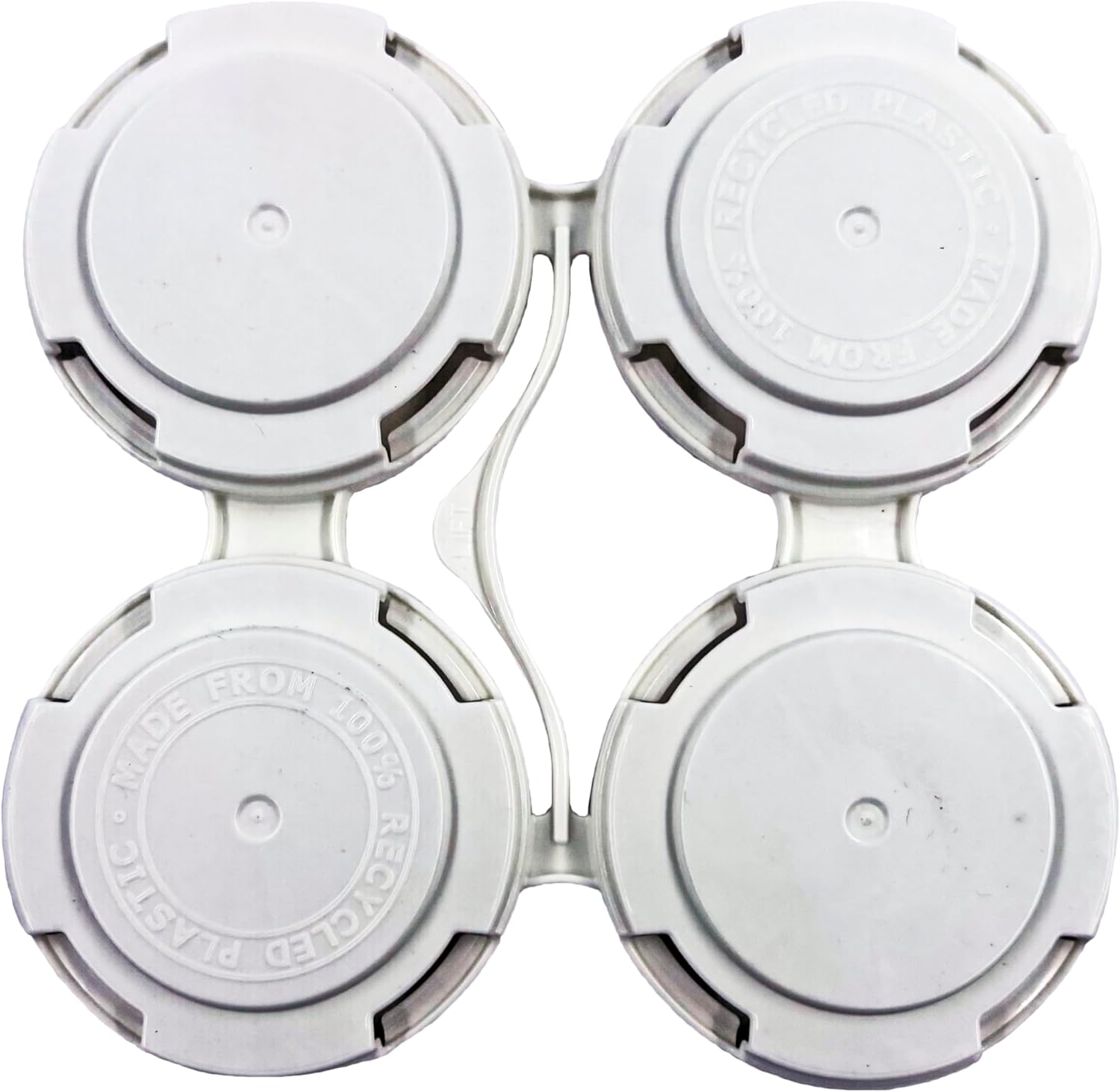 Reusable White Can Holder Carrier, Four Can, Pack of 20 | Snap Off Carrier For 12 oz & 16 oz Cans | Brewery Homebrewing Beverage Canning & Transport | 100% Recycled Plastic, USA Made | Bits N Things