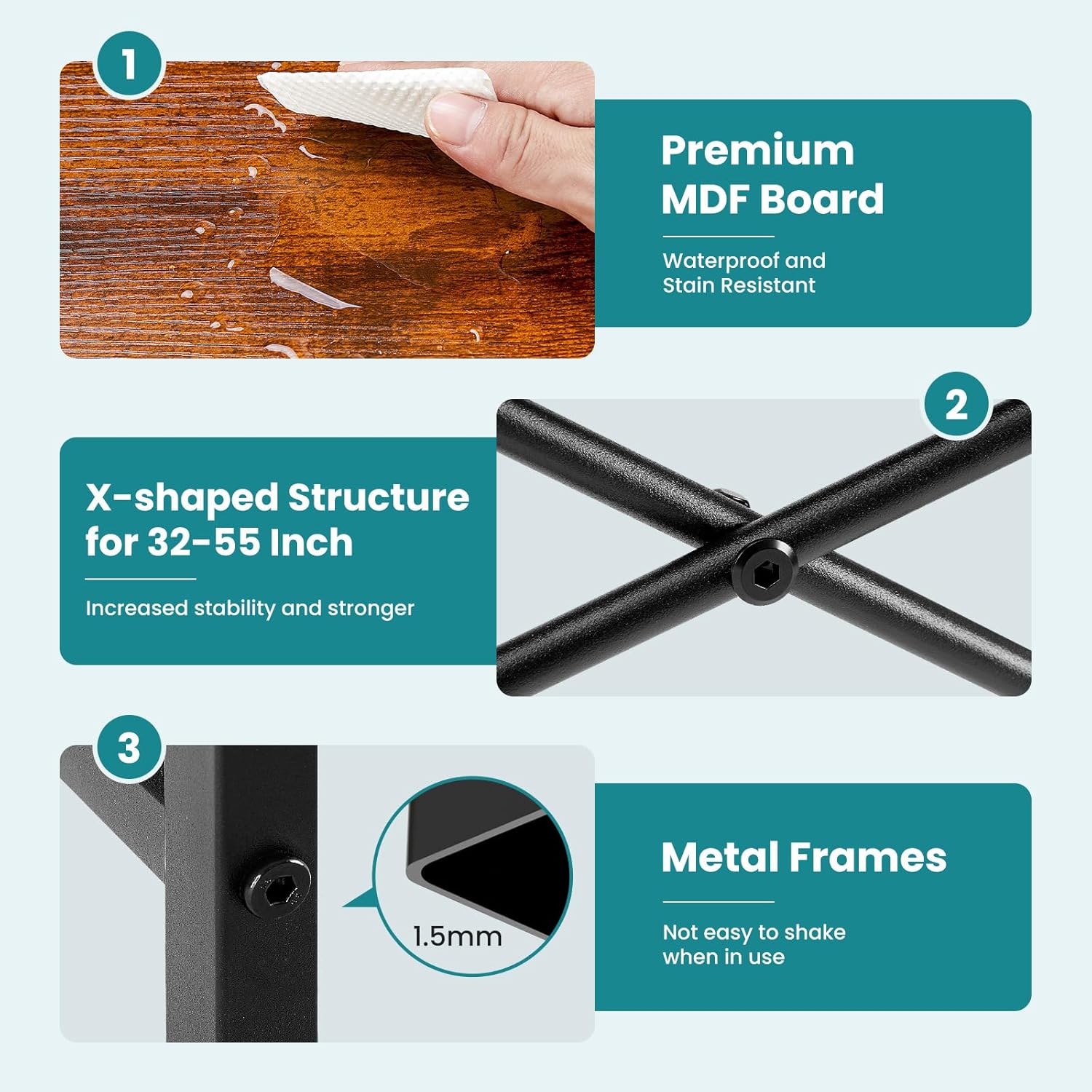 OLIXIS Home Office Computer Desk, Small Office 40-inch Writing and Study Desk, Bedroom Table with Metal Frame and Wooden Top, Compact Modern Study Table for Home Use, Rustic Brown