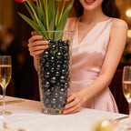 260Pcs Black Vase Filler Beads for Centerpieces,No Hole Faux Pearl 8/14/20mm,for Vase Filling Decorations, Candle Centerpieces, Wedding Centerpieces, Home Party Decor.