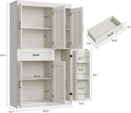 Garvee 70" Tall Kitchen Pantry Storage Cabinet, Modern Kitchen Hutch Cabinet with Doors and Shelves, Freestanding Food Pantry with Large Storage Drawer for Dining Room and Household Organization