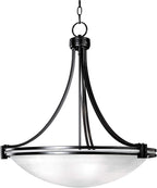 Possini Euro Design Deco Oil Rubbed Bronze Pendant Chandelier 24 1/4" Wide Modern White Marbled Bowl Glass 5-Light Fixture Dining Room House Foyer Entryway Kitchen Bedroom Living Room High Ceilings