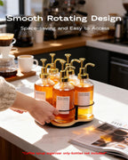 Rotating Coffee Syrup Organizer, Syrup Bottle Holder for Coffee Syrup Dispenser 16.9oz, Bamboo Coffee Syrup Rack for Coffee Bar Station Countertop, Coffee Bar Accessories(Syrup Rack Only)