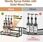 Expandable Coffee Syrup Organizer, Heavy Duty Syrup Rack Enlarged 6-12 Bottles Syrup Stand for Coffee Bar Accessories, Width Adjustable Space-Saving Storage Coffee Rack for Syrup, Wine